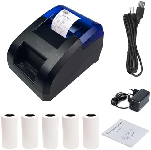 Impressora de recibos Bluetooth térmica portátil ou impressora PO...