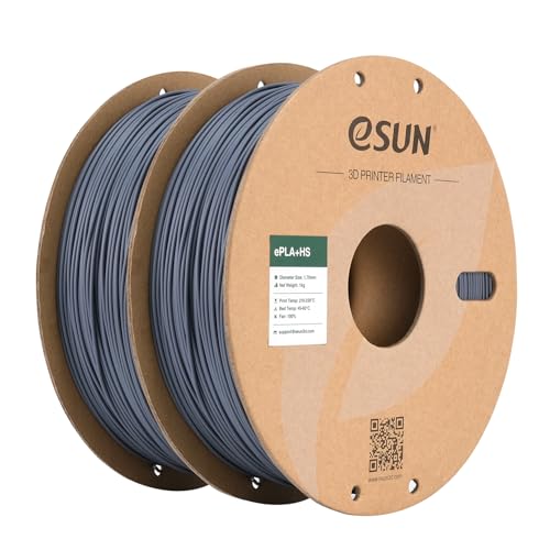 Image of eSUN High Speed PLA+ Filament 1.75mm, 3D Printer Filament Speedy PLA Plus for Fast Printing, 1KG per Spool, 2 Spools 3D Printing Filament, Silver