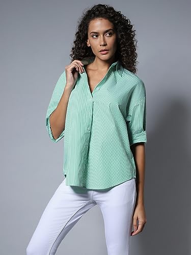 Image of HIGH Star Women's Cotton Boxy Fit HSWSHW23508 S2 Shirts
