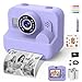 Cámara de Fotos Infantil Instantáneas - 1080P 2.4" Cámara Selfie Instantánea para Niños con Papel de Impresión y Tarjeta 32GB, Juguete Regalo Navidad para Niño y Niña de 3 a 12 Años (Morado)