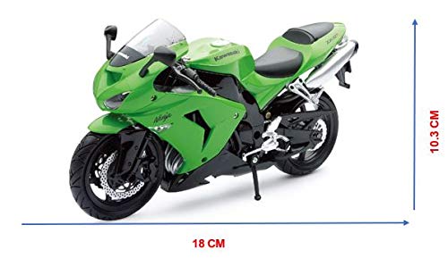 New-Ray S.R.L Moto 1:12 Newr Honda Cbr600/1000 42443I / Kawasaki ZX 10 R, Colore Verde/Nero, 846020