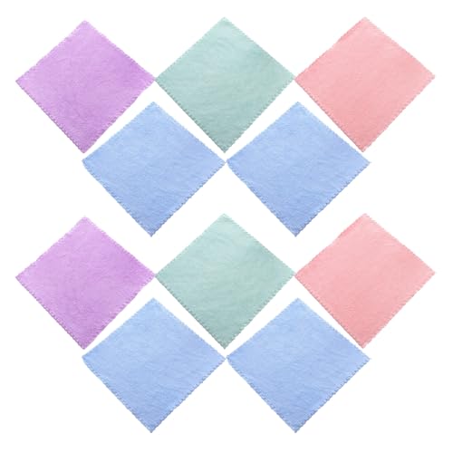 ETHZZLE 10個 卸? メイク落とし用マイクロファイバータオル 柔らかい珊瑚?素材 コンパクト 繰り返し使える 洗顔やスキンケ ランダムカラー