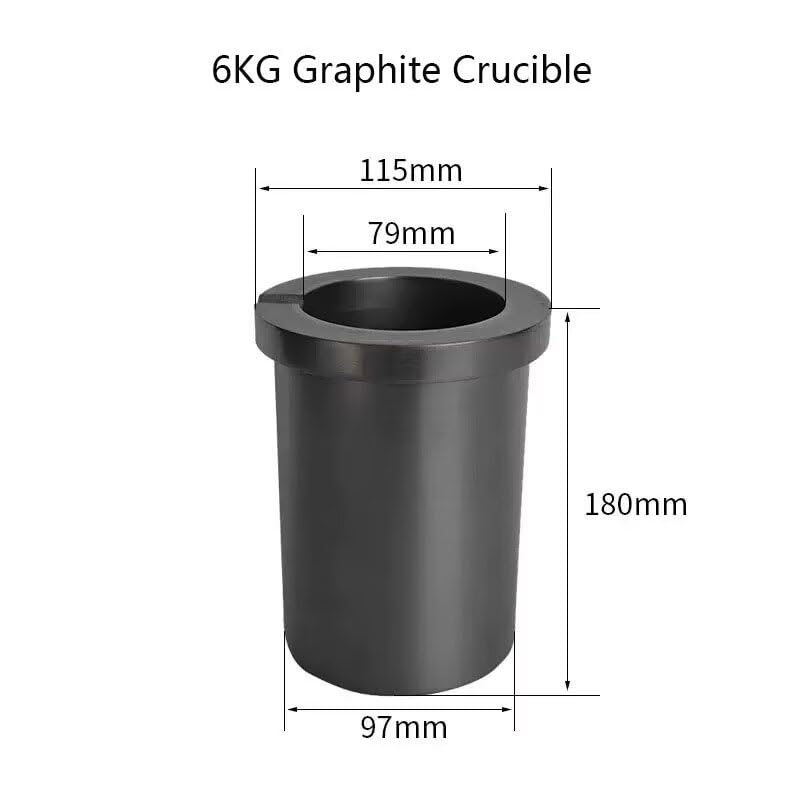 Graphittiegel, 6 kg, hochreiner Graphittiegel mit hoher Temperaturbeständigkeit von 1800 °C, schmelzendes Gold, Silber, Kupfer, Ofengussform, Schmelz-Schmuckwerkzeuge.