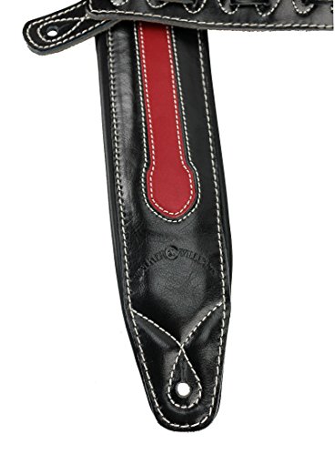 Walker & Williams C-34 Sangle rembourrée en cuir pleine fleur faite à la main pour guitares acoustiques, électriques et… - Les Beatles, Paul McCartney, John Lennon, RIngo Starr, George Harrison Walker & Williams C-34 Sangle rembourrée en cuir pleine fleur faite à la main pour guitares acoustiques, électriques et… – Image 4