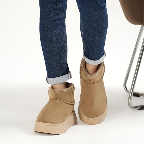Image of CASSIEY Comfortable Indoor /Outdoor Winter Snow Boot |Womens Slip on Shoes |Girls Winter Fur Shoes