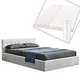 ✅ Weich gepolstert – Stabiles Bettgestell aus Holz mit dicker Polsterung und samt weichen Bezug aus Kunstleder für behagliches Flair, Überzug sehr strapazierfähig und pflegeleicht