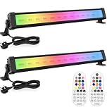 MEIKEE 42W RGB FloodLlight Color Changing 360° Wall Washer Floodlights 12 Colors 2 Modes with Timer Dimmable LED Spotlight RGB Bar Mood Light for Party Disco Celebrations Stage Houses 2 Pack