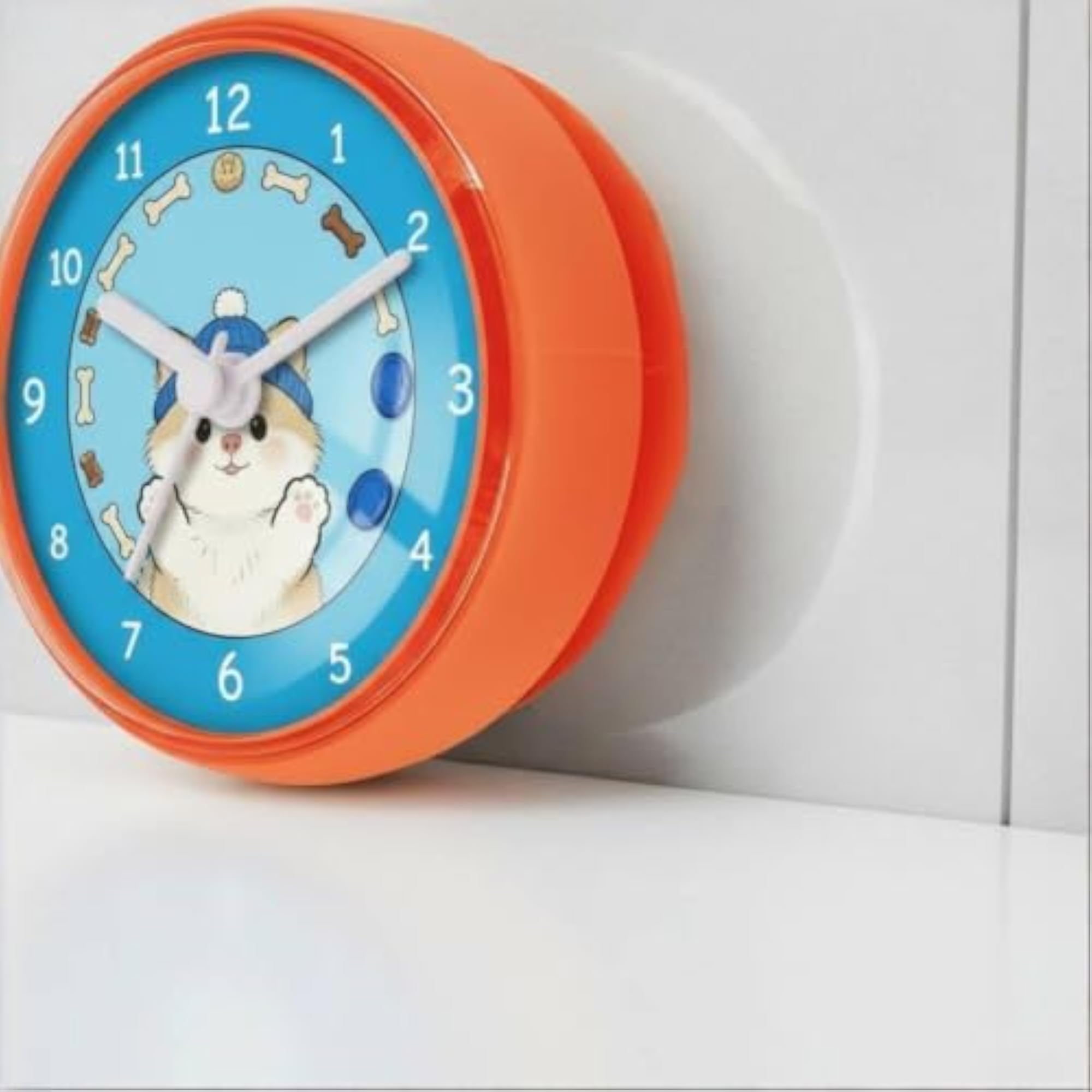 Compact Cartoon Bathroom Clock, Waterproof