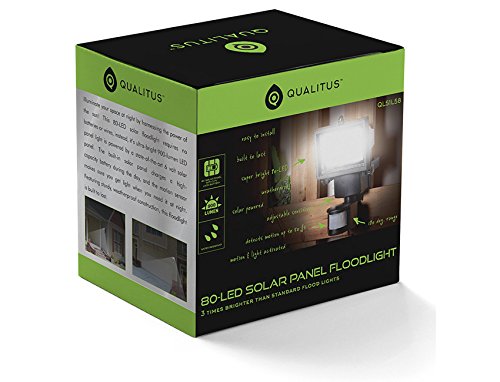 Qualitus The Super Bright 80 Led Waterproof Solar Powered Security Lights With Motion Sensor For Outdoor Garden Yard (1, Black) #TOP5