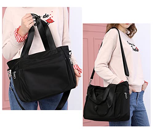 Women Nylon Tote Bag Water resistant Multi-function Shoulder Handbag Light Travel Messenger Bags2
