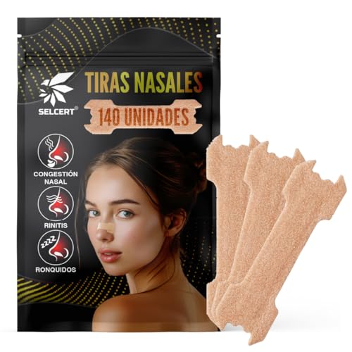 Tiras Nasales Antironquidos Super Pack de 140 Piezas Para Dormir Mejor y Facilitar la Respiración en el Sueño Tiras Nasales Deportivas Alivia la Congestión Mejor Respiración Nasal Strips Tiritas Nariz