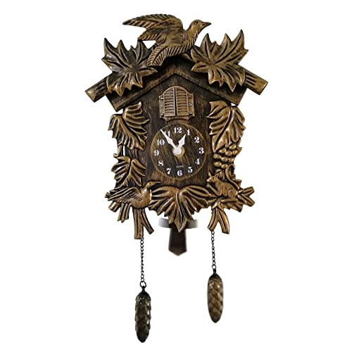 Cuckoo Clock Chiming Vintage Cuckoo Wall Clock Singing Bird Clock Home Decor Christmas Clock Gifts Resin Classic Brown #TOP4
