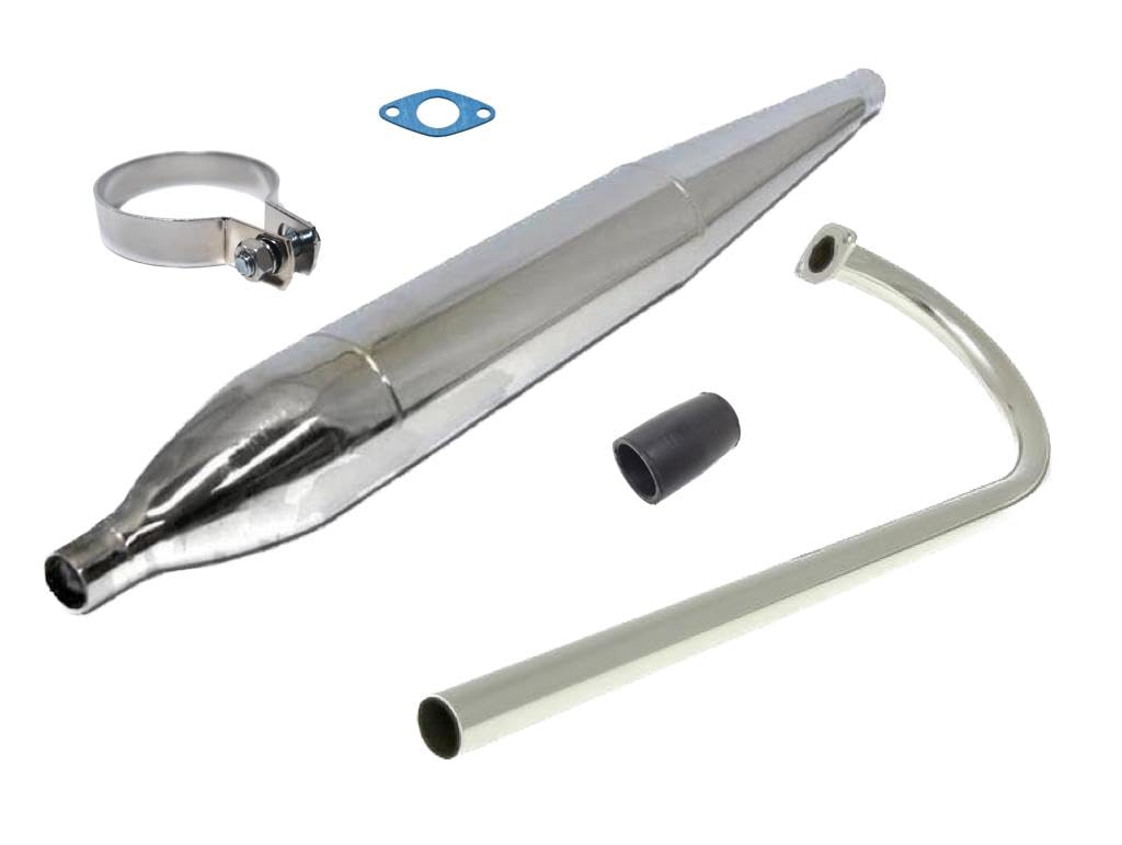 Zigarrenauspuff Krümmer Set für Zündapp Bergsteiger M50 M25 Typ 434 Verchromt
