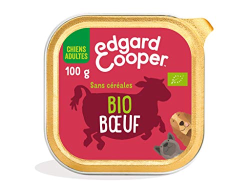 Edgard & Cooper Boite Patée BIO Chien Adulte Sans Cereales Nourriture Naturelle 100g Boeuf Biologique Frais, Alimentation saine savoureuse et équilibrée, Protéines de qualité supérieure Cover