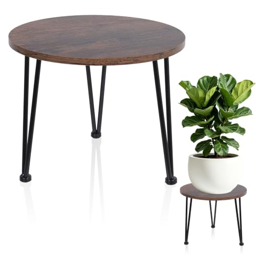 Vigordream Metal Plant Stand Indoor, Heavy Duty Wood Single Planter Holder