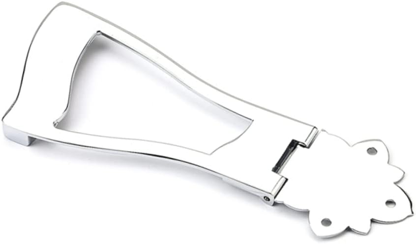 YARNOW GA418A Chrome Metal Guitar Tailpiece Bridge for 6-String Acoustic and Electric Guitars Adjustable Saddle Low Profile Design