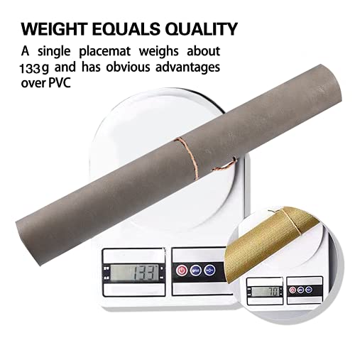 Placemats,Placemats For Dining Table Set Of 6,11.8" X 17"Eco-Friendly Faux Leather Place Mats,Washable Table Mats,Heat-Resistant For Dining Table Decor (Grey, 6) #TOP4