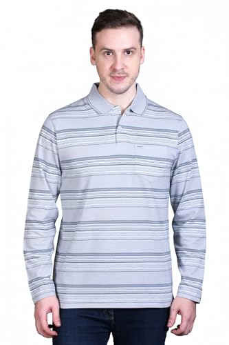 Image of Full Sleeve Polo T Shirt for Men Cotton with Pocket and Collar - Regular Fit Tshirt