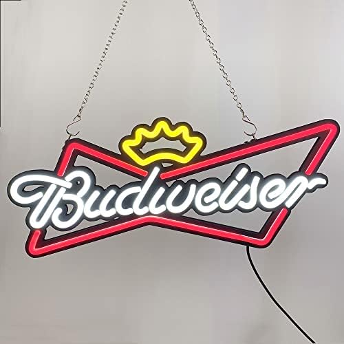 Deco Art LED Neon Sign 20 x 8in Budweres Letter Logo Sign Light for Beer Bar Store Bedroom Decorative Lights (20" Bud Sign)