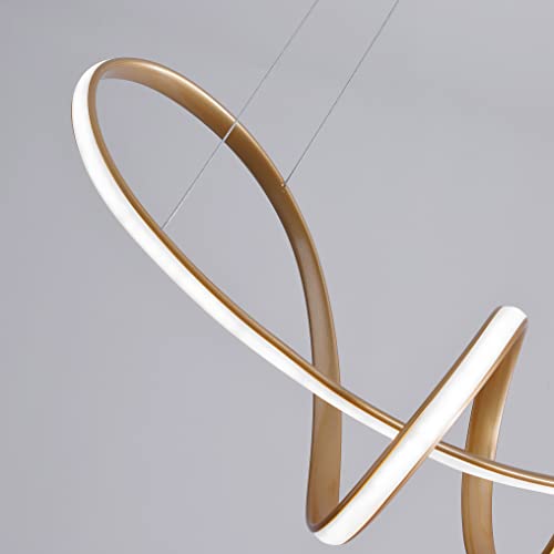 Lustre LED moderne géométrique luxe or pour salon chic