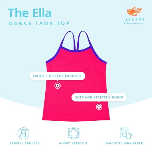 Lucky & Me | Regata de dança Ella Girls | para ginástica e dança | Pacote com 3 | Sem etiqueta para