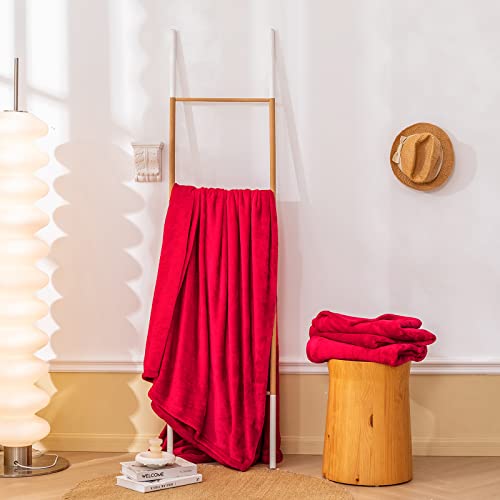 Ruikasi Fleece Blanket Throws Red - Fluffy Twin Size Throw Blanket For Sofa, Warm Couch Blankets Soft, 60X80 Inches #TOP2