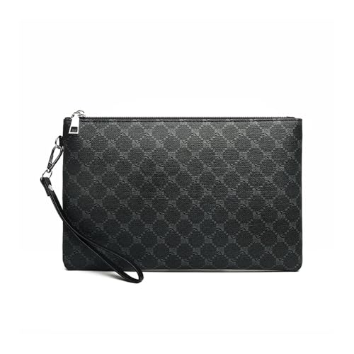 Borsa da uomo d'affari Giorno Pochette PU Pelle Maschio Soldi Borsa Casual Uomo Titolare Della Carta Caso, Nero , 28cm x 18cm x 2cm