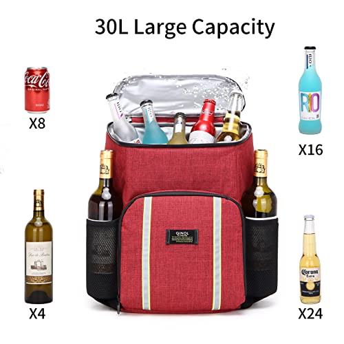 Trypry Cooler Backpack Leakproof 30 Cans Lightweight Backpack Insulated Cooler For Lunch Picnic Fishing Hiking Camping Park Beach (Red) #TOP1
