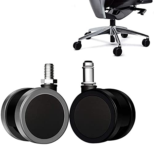 WYOERN Pacote com 5 rodas de cadeira de escritório para pisos duros, rodízio macio para cadeira de e