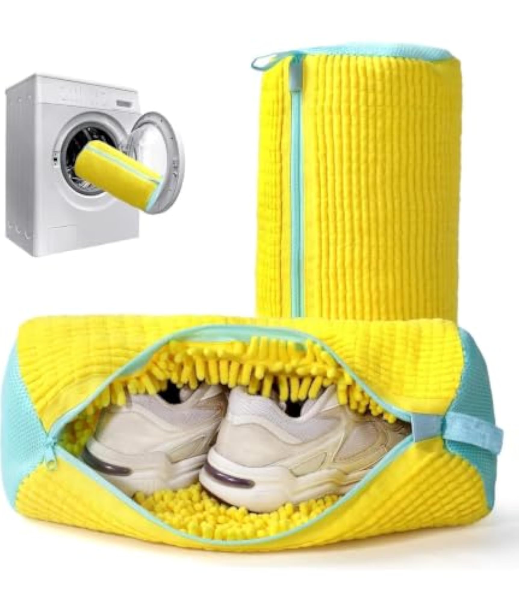 Shoe Washing Bag, Yellow, Reusable Laundry Accessory
