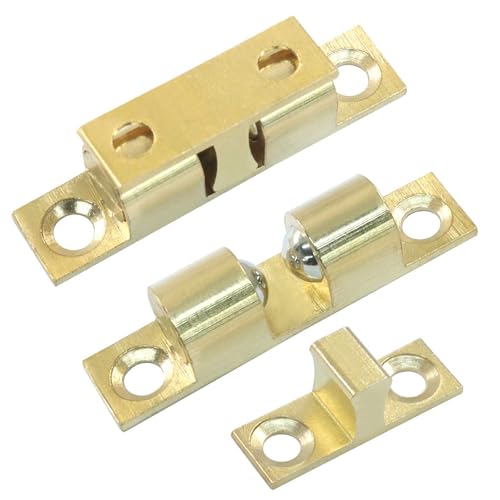 Hordion 4 Pack Double Ball Tension Roller Catch Latch, 40mm Solid Brass Adjustable Cabinet Door Catch for Cabinet Closet Drawers Furniture - Thumbnail 4