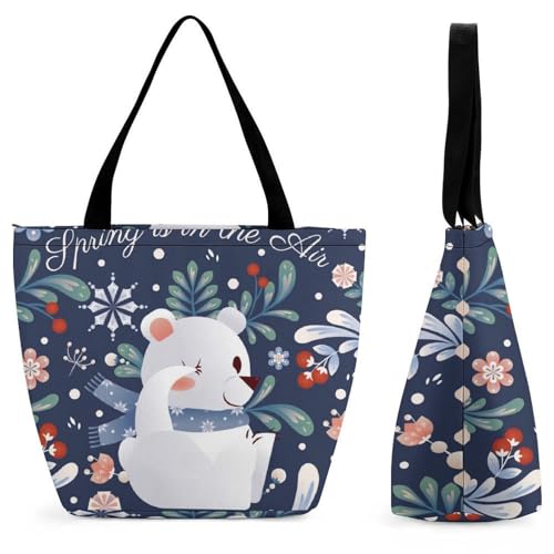 Sac à main ours polaire grand format pour voyage et shopping