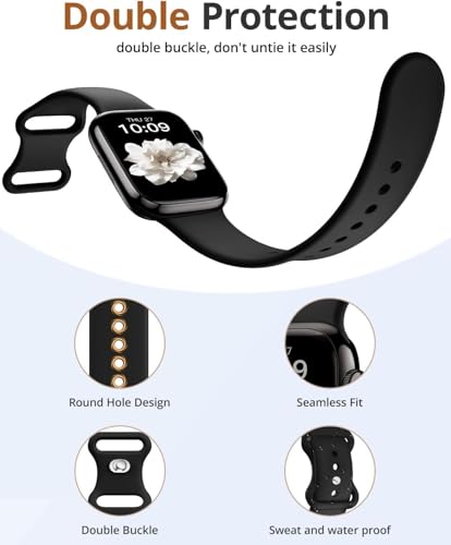 Image of MINX Soft Silicone Strap Compatible with Apple Watch 38mm /40mm /41mm /42mm /44mm /45mm /46mm /49mm Series 1-11 & Ultra | Durable, Adjustable & Comfortable | Combo Pack