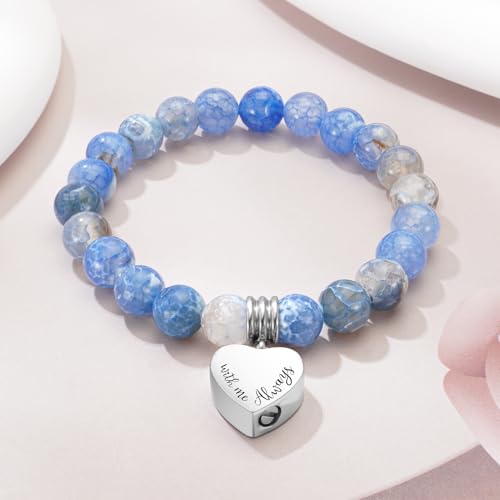 abooxiu Cremation Jewelry Urn Bracelet for Ashes Memorial Heart Ashes Keepsake Cremation Ash Bracelets Urn Jewelry for Ashes of Loved Ones for Women - With Me Always3