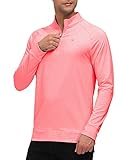 MoFiz UV Protection Golf Long Sleeve Shirt Running Hiking Sport Polo Shirts for Men Orange XX-Large