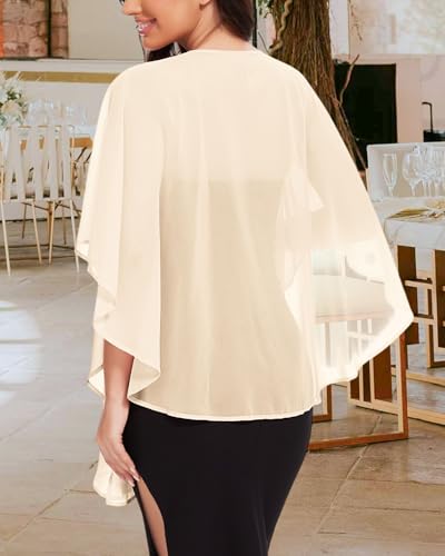 Image of Shawls and Wraps for Evening Dresses Womens Chiffon Scarf Sheer Cover Up
