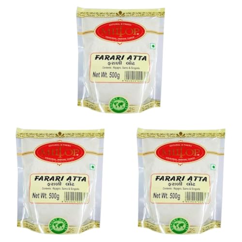 Image of Miltop Farari Atta Rajagro, Sago, Samo & Singoda Mix- Aata, 500g (Pack of 3)
