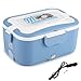 Szybkie ogrzewanie elektryczne pudełko na lunch, przenośny podgrzewacz żywności do samochodu i domu, 1,5 l, przenośny, 12 V / 24 V, elektryczne ogrzewanie, pudełko na lunch, Bento pojemnik na podgrzewacz żywności, do podróży, niebieski
