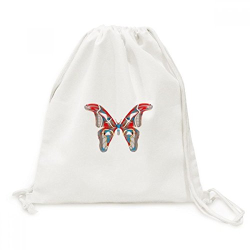 Sac de voyage à cordon avec papillon 3D rouge et bleu pour vos sorties décontractées
