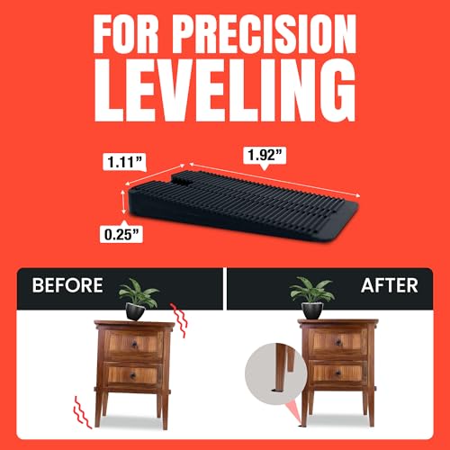 Image of Wobble Wedge - Flexible Plastic Shims - Black - Multi-Purpose Wedges, Standard Size Wedge - 1.92 inch x 1.11 inch x 0.25 inch