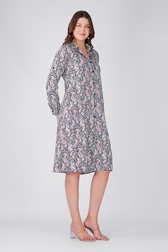 Image of Midi Dress for Women | Rayon A-Line Dress with Pockets | Casual Western Dress for Women | Comfortable Everyday Wear