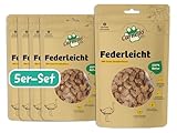 Carnello Federleicht – Hunde Leckerlis, Leckerli Hund, Trockenfutter Hund Getreidefrei – Wiederverschließbare Beutel (5 x 60g)