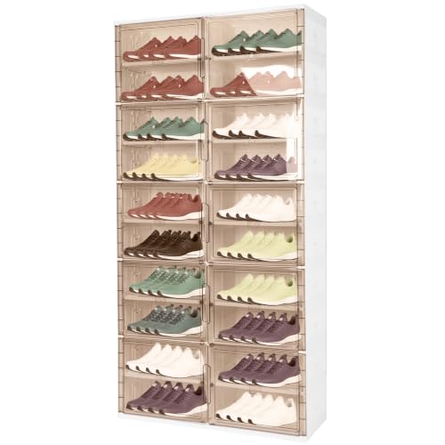 10 Tiers 40 Pairs Shoe Rack Organizer with Doors Easy Assembly