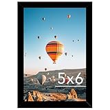 JCJMY 5x6 Picture Frame Black for Wall Hanging or Tabletop, Wall Mounting Horizontally or Vertically, 5 x 6 Wall Gallery Poster Photo Frame with Shatter Resistant Plexiglass, Black