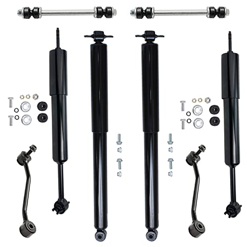 Image of Detroit Axle - 4WD Shocks Kit for Ford 1995-2001 Explorer 1997-2001 Mercury Mountaineer Shock Absorbers Assembly Sway Bar End Links 1998 1999 2000 Front and Rear Replacement - 8pc Set