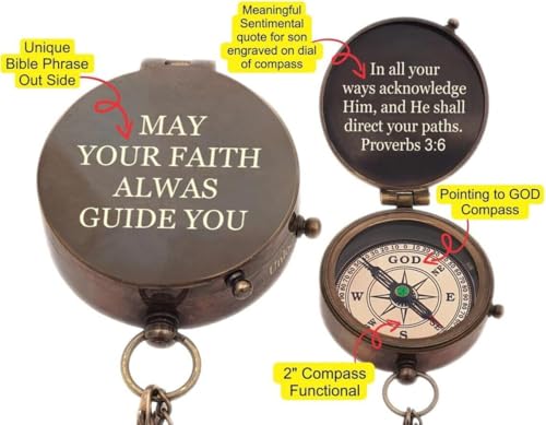 Brújula personalizada grabada a mano, brújula funcional con cadena, regalo para hombres en aniversarios, Día del Padre, Navidad, cumpleaños, día de San Valentín y graduación miniatura 5