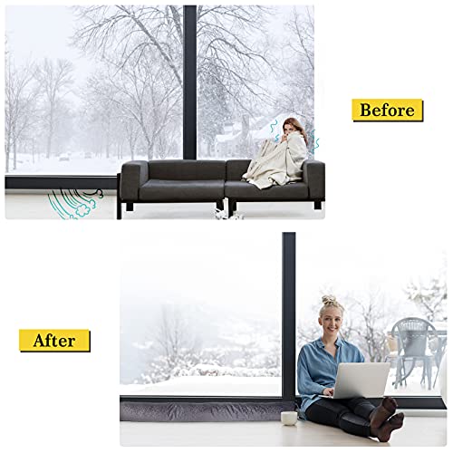 Fowong 30 Inch Door Snake Draft Stopper, Under Door Weather Insulator Seal Heavy Duty Energy Saver (Grey) #TOP4