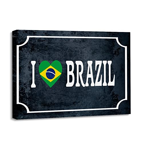 Póster de la bandera de Brasil para decorar el salón o el dormitorio moderno