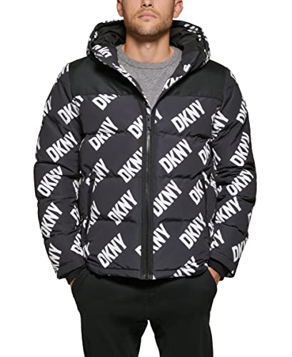 Image of DKNY Men's Mixed Media Quilted Puffer Jacket