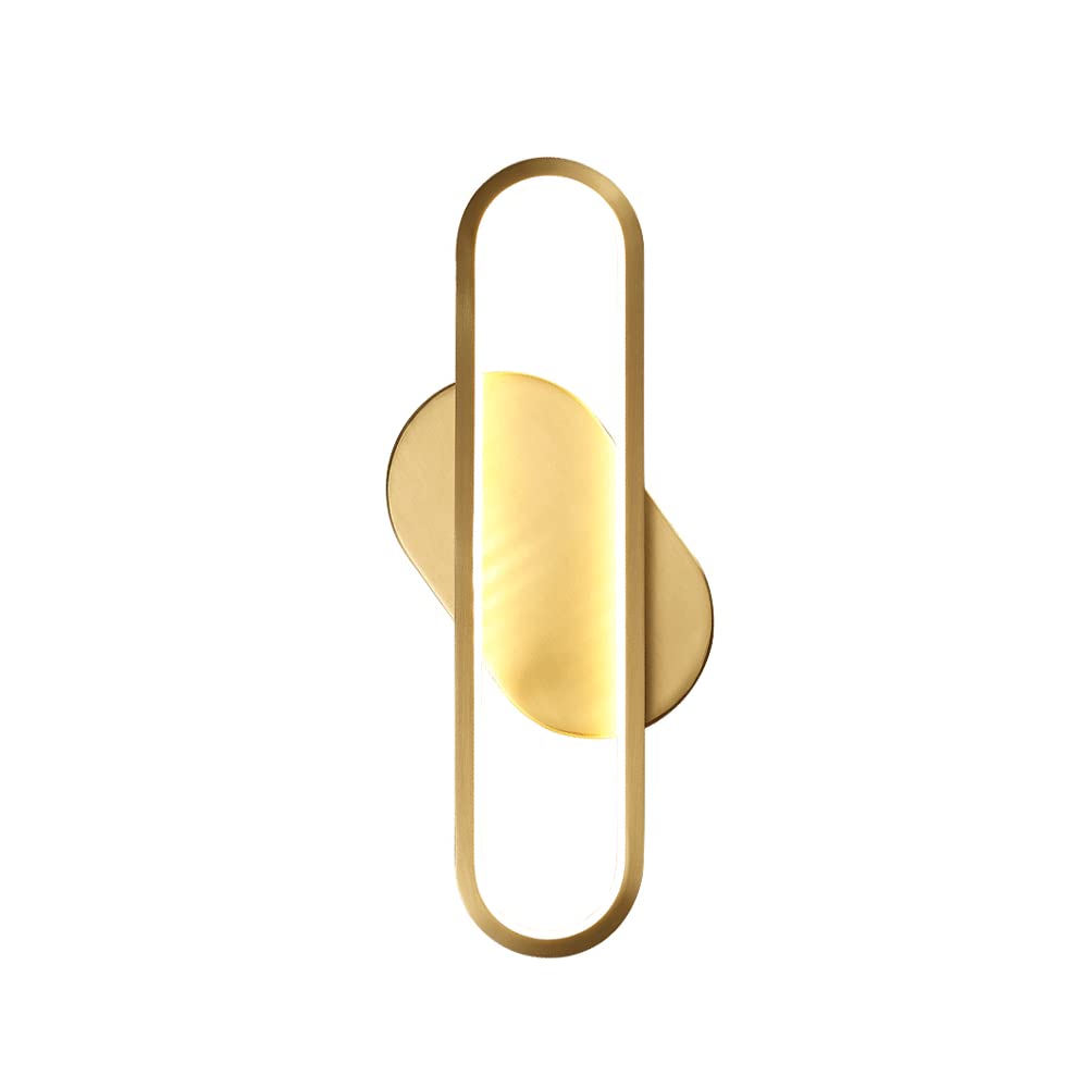 Apliques de pared de anillo con acabado de cobre, iluminación LED sofisticada para salas de estar